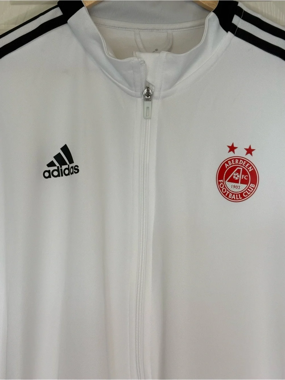 Adidas Aberdeen FC Areoready Full Zip Track Jacket Men’s 2XL White Black Soccer